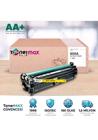 Hp 650a Ce272a Sarı Uyumlu Toner Aa Plus / Color Laserjet Enterprise Cp5525 / M750