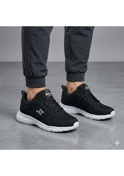 Xstep Unisex 36-47 Numara Arası Rahat Günlük Tekstil Spor Ayakkabı Siyah - Beyaz