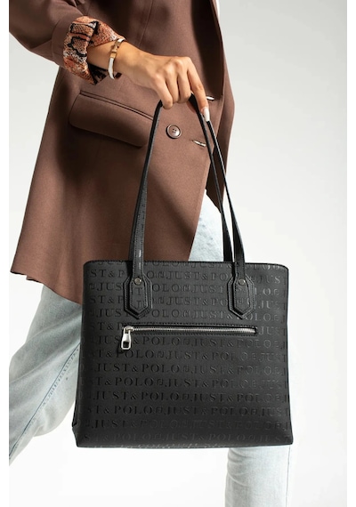 Just Polo Kadın Büyük Boy 2 Bölmeli El Çantası Large Tote Bag P344028mh Siyah