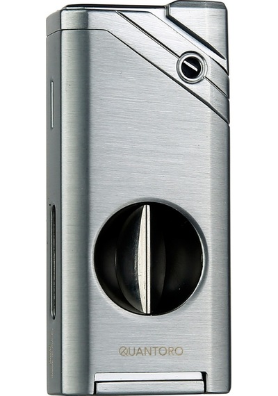Quantoro Tek Torch Pürmüz V-cut Gümüş Metal Puro Çakmağı - Trz1122