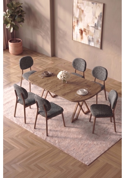 Hooli 90x168 Antik Çam Mdf Masa, Metal X Ayak, Metal Sandalye, 6 Kişilik Mutfak Masası Takımı Ve Yemek Masası Takımı Antrasit Hooli 90x168 Antik Çam Mdf Masa, Metal X Ayak, Metal Sandalye, 6 Kişilik Mutfak Masası Takımı Ve Yemek Masası Takımı Antrasit