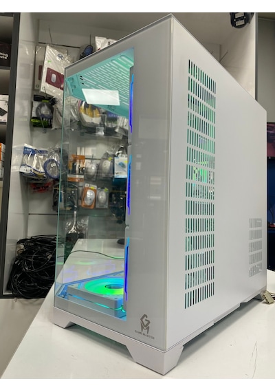 Game Master Beyaz F7 Lite 7 Fanlı Argb Kumandalı Kontrolcülü Gaming Pc Kasa Akvaryum Kasa