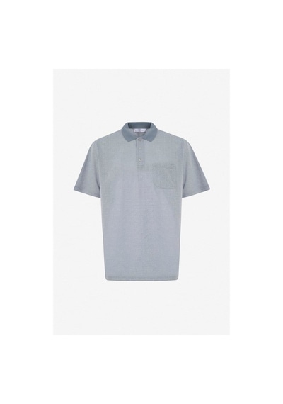 Süvari Gri Regular Melanjlı Baskısız Jakarlı Düğmeli Polo Yaka Tişört Ts1014000421-s05