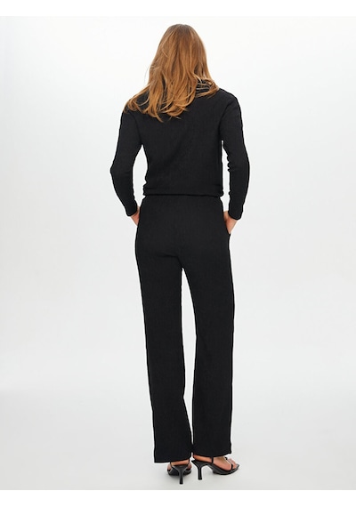 Faik Sönmez Keninden Dokulu Straıght Fıt Örme Pantolon S26pnt008 Us26pnt00810 Siyah