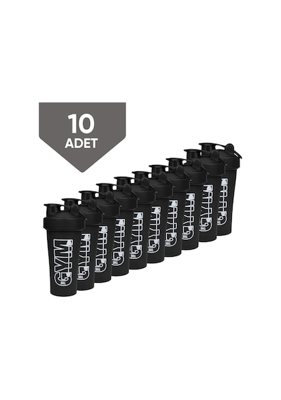 Gym Shaker 650 Ml Ölçekli Ve Sızdırmaz Kapaklı Protein Shaker 10'lu Set Çok Renkli