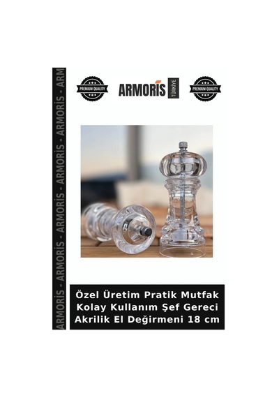 Özel Üretim Pratik Mutfak Kolay Kullanım Şef Gereci Akrilik El Değirmeni 18 Cm Çok Renkli