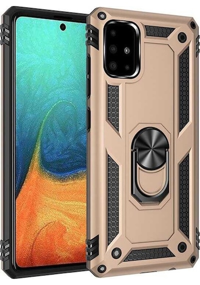 Rba Aksesuar Galaxy Uyumlu A51 Kılıf Rba Vega Kapak - Gold Altın