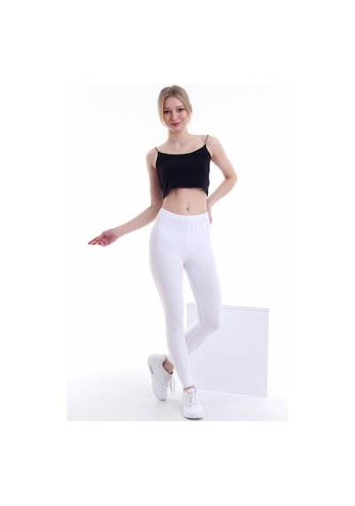 Self Clothing Kadın Ekru Penye Kumaş Tayt Yüksek Bel Slf1290Ekru