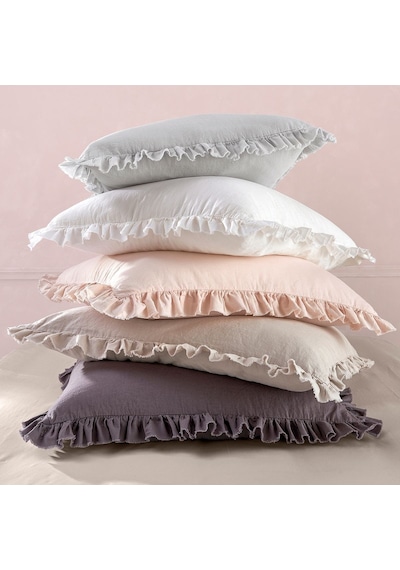 Maki Home Pamuklu Lacivert Fırfırlı İki Adet 50x70 Yastık Kılıfı