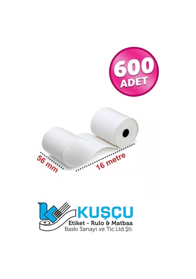 56x16 Termal Pos Cihazı Rulosu 600 Adet