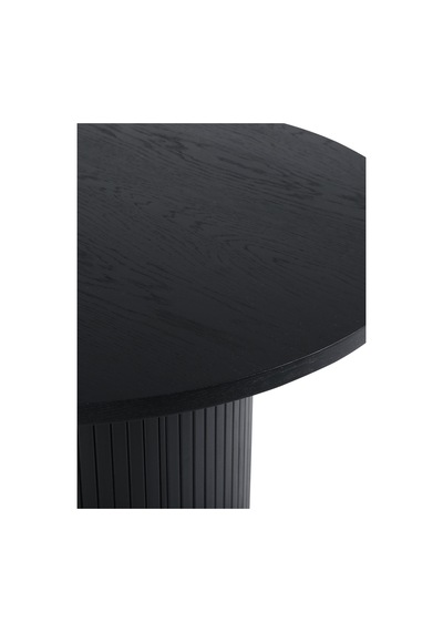 Zeno Oval Ahşap Bohem Yemek Masası 90x200 Siyah