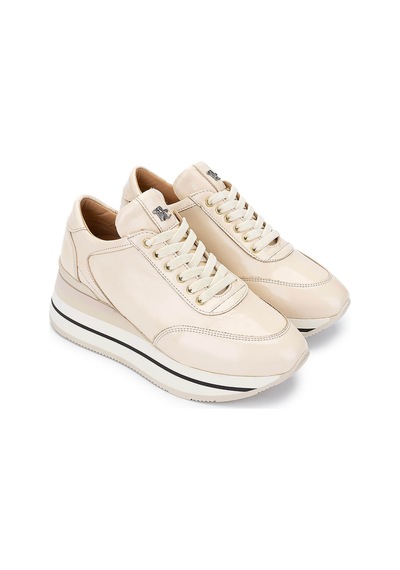 Tamer Tanca Kadın Hakiki Deri Bej Rugan Sneakers & Spor Ayakkabı 923 1200 Bn Ayk Y25 Bej Rgn Bej