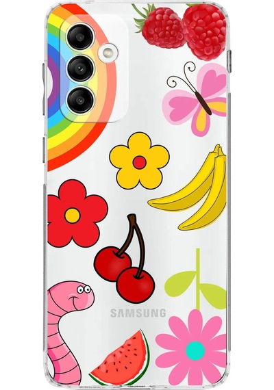 Samsung Galaxy M13 İle Uyumlu Water Color 5 Kamera Korumalı Şeffaf Kılıf Şeffaf