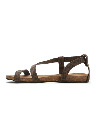 Comfortfusse Grady - Kadın Ortopedik Hakiki Deri Sandalet Leopar Baskılı Deri