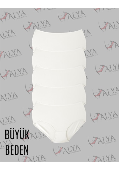 Alya Underwear Kadın Extra Battal Külot - 5 Adet Beyaz 8xl, 9xl, 10xl Beyaz