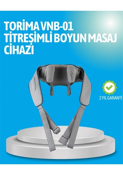 Vnb-01 Titreşimli Boyun Masaj Aleti Gri Renk Açık Bej