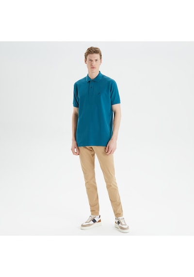 Nautica Erkek Mavi Classic Fit Kısa Kollu Polo Yaka T-shirt Düz K35000t Mavi