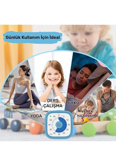 Npo Mutfak,ders,yemek İçin 60dk Analog Alarm Zamanlayıcı,pomodoro Öğrenci Motivasyon Saati Mavi