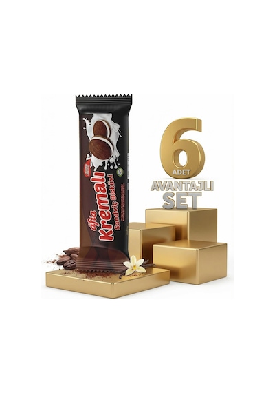 Afia Kakao Kremalı Sandviç Bisküvi 6x60 Gr