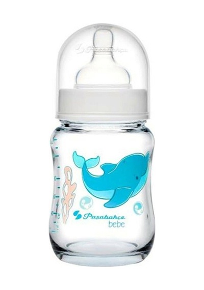Paşabahçe Borcam Emzikli Cam Biberon 120 ML(Desenli)