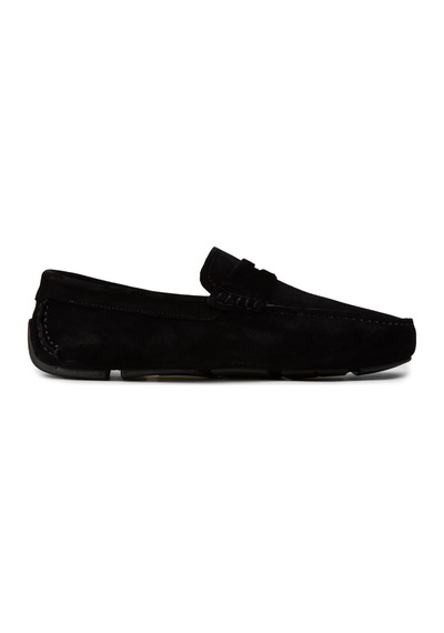 Deery Erkek Hakiki Süet Siyah Penny Loafer - E0920msyhc02
