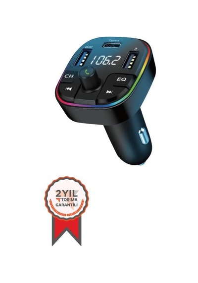 Transmitter Şarj Özellikli Dijital Göstergeli Bluetooth Fm G11 Siyah