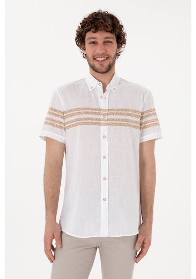 U.s. Polo Assn. Erkek Camel Gömlek Kısa Kollu 50305921-vr015 Camel
