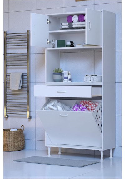 Eliusta Seris Sepetli Ve Çekmeceli Banyo Dolabı G:85 Cm Çok Amaçlı Beyaz Düzenleyici 85x173x32,5 Cm Dolap Beyaz Eliusta Seris Sepetli Ve Çekmeceli Banyo Dolabı G:85 Cm Çok Amaçlı Beyaz Düzenleyici 85x173x32,5 Cm Dolap Beyaz