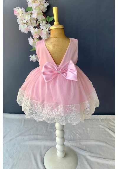 Mnk Baby & Kids Fistolu Tütülü Kız Bebek Elbise Pnpn160 Pembe