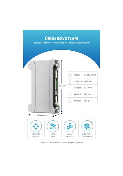 Jk Smart Bms Akıllı Batarya Yönetim Sistemi 4 8s 200a 0.6a Aktif Balans Jk-bd6a8s10p