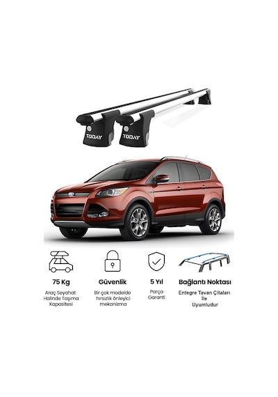 Trio-ı Ford Kuga 2012 Ve Sonrası Uyumlu Kilitli Ara Atkı 120cm Port Bagaj Tavan Barı
