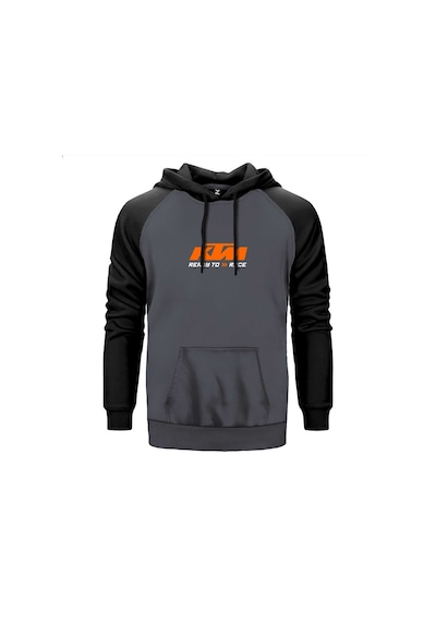 Ktm Ready To Race Text Gri Renk Reglan Kol Sweatshirt Gri
