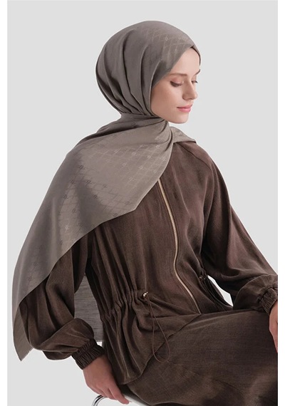 Armine Elegance Pamuk - İpek Şal Ap3001 Açık Kahverengi
