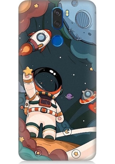 Vestel Venus Z30 Uyumlu Sevimli Astronot Uzay Macerası Desenli Silikon Kılıf