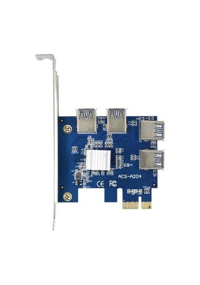 Alfais 4471 PCI-E Express 1 to 4 USB 3.0 Ekran Kartı Riser Çoklayıcı