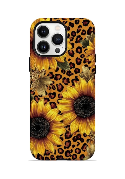 Velvoria Valestra Ay Çiçekli Leopar Apple iPhone Uyumlu 14 Pro Darbe Korumalı Kılıf Valestra Select - Ay Çiçekli Leopar