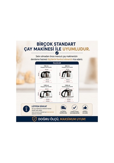 1100 Ml Isıya Dayanıklı Süzgeçli Borosilikat Çay Demliği 13 Cm Diğer
