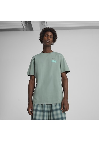 Puma Wardrobe Ess Graphic Tee Erkek Tişört Mavi