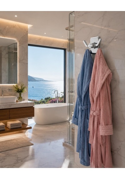Angled Çiftli Bornozluk Acar Zr5905 000 Açık Krem
