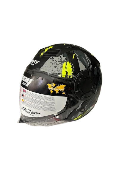Sway SW-766 Matt Poison Açık Kask Gri - Sarı - Siyah
