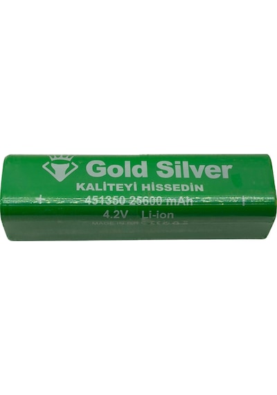 Gold Silver 451350 4.2v 25600 Mah Li-ion Şarj Edilebilir El Feneri Ve Işıldak Pili 13.2 Cm