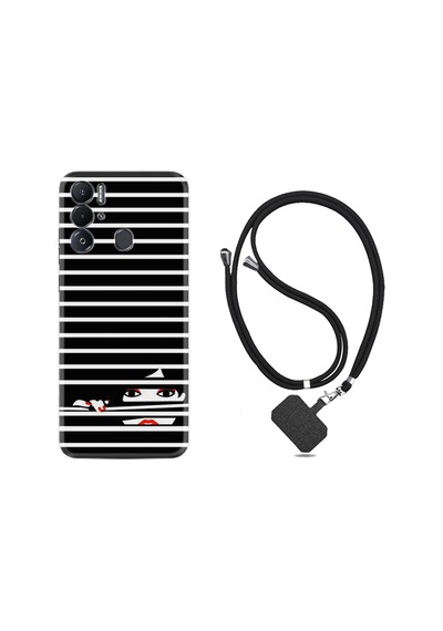 Tecno Pova Neo Kılıf İpli Boyun Askılı Desenli Silikon Light My Fire 1366