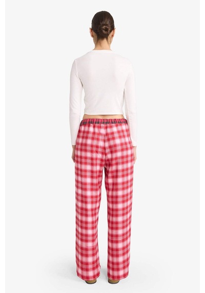 Defacto Regular Fit Flanel Kareli Pijama Altı-fall İn Love G1603ax25wnrd256 Kırmızı-rd256
