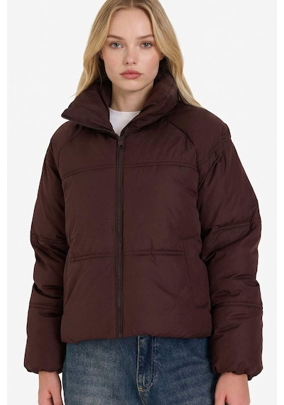 Defacto Su Geçirmez Regular Fit Dik Yaka Fermuarlı Şişme Mont E8690ax25aubn530 Kahve-bn530
