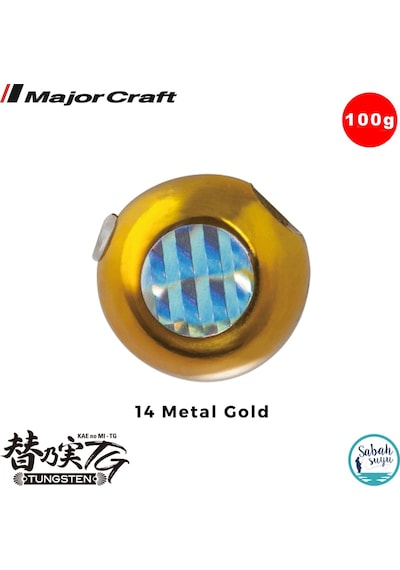 Major Craft Tmtg-head Tungsten Slider Tai Rubber Jig 100gr 14 Metal Gold