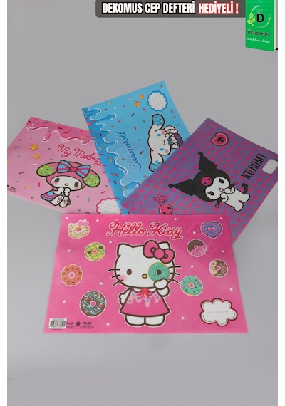 X Dekomus Lisanslı Hello Kitty,cinnamorol,my Melody,kuromi Best Friends 4 Adet Beslenme Örtüsü Diğer
