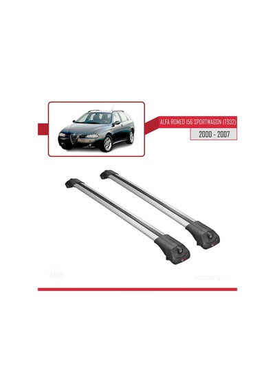 Alfa Romeo 156 Sportwagon T932 2000-2007 Arası İle Uyumlu Ace-1 Ara Atkı Tavan Barı Gri