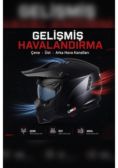 Sway Sw-x1 Seul Modüler Motosiklet Kask Siyah