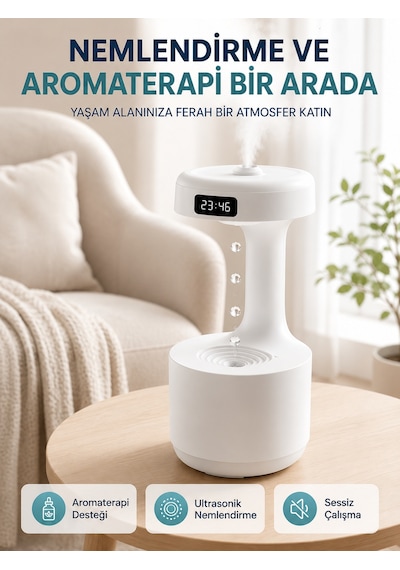 Tek Yağmur Damlası Hava Nemlendirici Ultrasonik Buhar Makinesi 800 Ml Aroma Difüzör Najmaddin Diğer