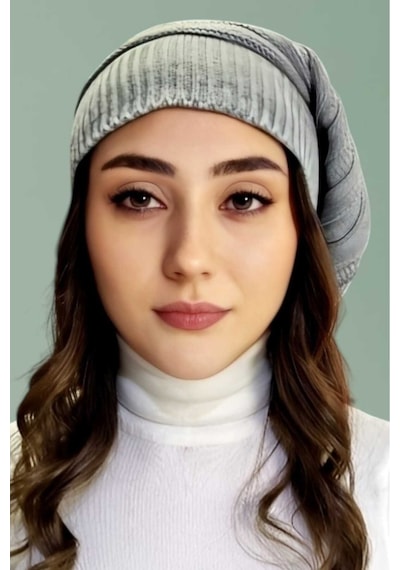 Uniquetrenders Kadın Kışlık Triko Örgü Bere Ve Boyunluk Gri